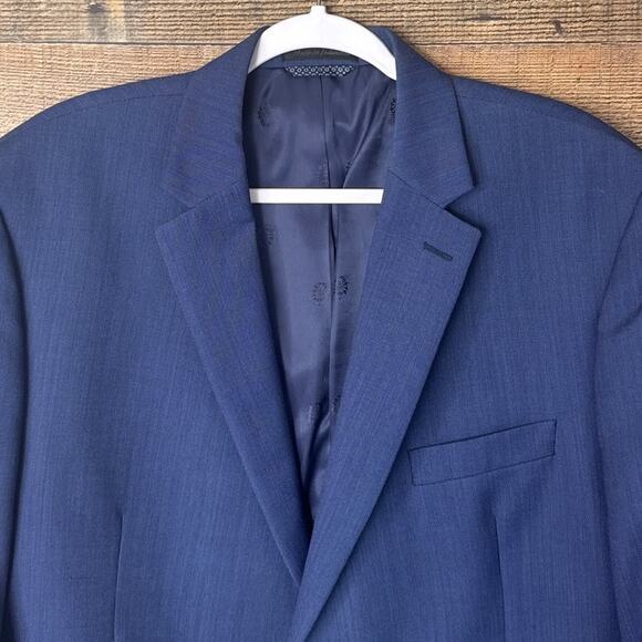 Lauren Ralph Lauren Wool Blend Blue Two Button Blazer Suit Jacket Size 46R - Picture 2 of 11